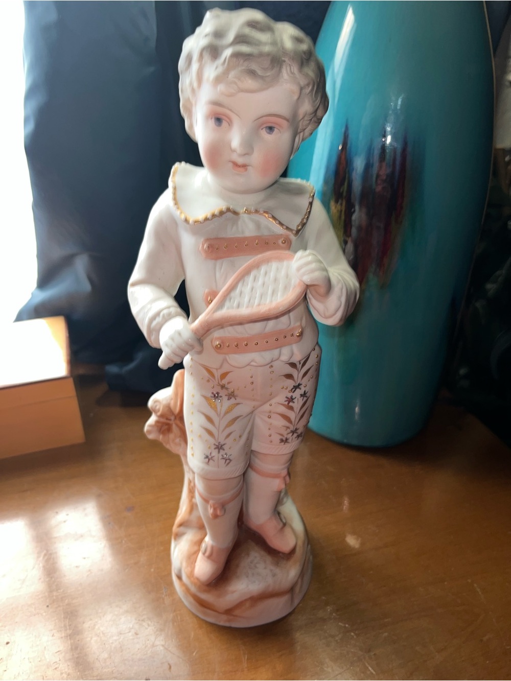 12” Antique Heubach & Gebruder Or Similar German/French Bisque Figurine Sports #
